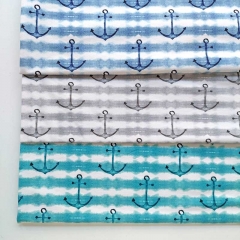 RESTST�CK 85 cm Sweatstoff French Terry Anker Streifen, jeansblau wei�