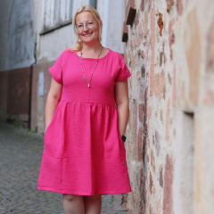 Musselin Stoff Double Gauze uni,�hot pink