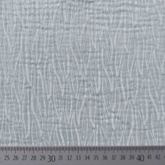 Musselin Stoff Bl�tter Double Gauze, wei� hellmint