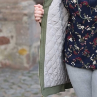 Baumwoll Twill Trenchcoat Stoff Stretch, kobaltblau