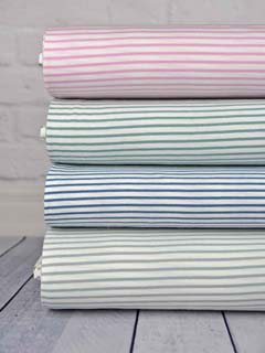 Jersey Stoff Streifen, mauve wei�