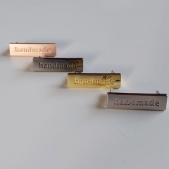 Handmade Label Metall, silber