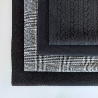 RESTST�CK 77 cm Jacquardjersey Stoff Zopfmuster, schwarz
