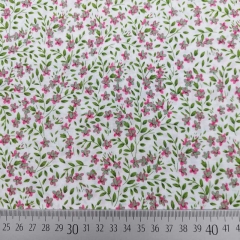 Viskose Stoff Popelin Bl�mchen Zweige Blusenstoff, pink wei�
