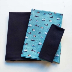 Jerseystoff Segelbotte Uboote, hellblau