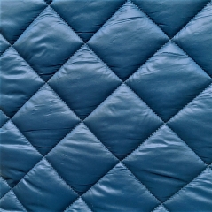 RESTST�CK 63 cm Steppstoff Rauten wattiert matt gl�nzend, dunkles indigoblau