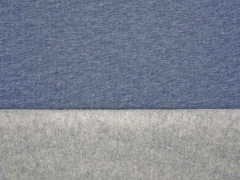 Heavy Jogging Sweat Stoff dick weich angeraut, dunkel jeansblau melange #907