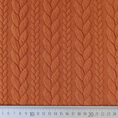 Jacquardjersey Stoff Zopfmuster,�terracotta braun