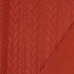 RESTST�CK 86 cm Jacquardjersey Stoff Zopfmuster,�rotbraun