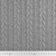 Jacquardjersey Stoff Zopfmuster,�grau meliert