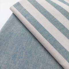 Dekostoff Streifen 1,8 cm Baumwollstoff, petrolblau wei�