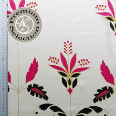 RESTST�CK 51 cm Viskose Stoff Blusenstoff Bl�tter, pink schwarz cremewei�