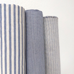 RESTST�CK 50 cm Dekostoff Streifen schmal recycled, natur jeansblau