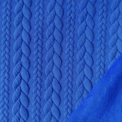 Jacquardjersey Stoff Zopfmuster,�kobaltblau B-WARE