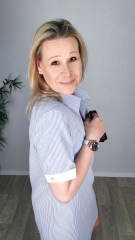 Seersucker Stoff Streifen, mittelblau wei�
