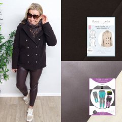 Lederimitat mit Wildleder-Imitat R�cken elastisch, dunkelbraun