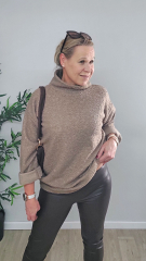 Lederimitat mit Wildleder-Imitat R�cken elastisch, dunkelbraun
