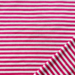 Jerseystoff Streifen 5 mm Garn gef�rbt, pink wei�