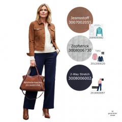 Jeansstoff Denim mit Stretch uni (colored), hellbraun (camel)