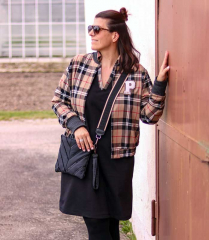 Webware Schottenkaro Tartan, beige schwarz rot