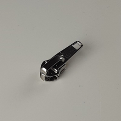 1 Schieber f�r 1 m Rei�verschluss metallisiert SILBER 6,5 mm Spirale