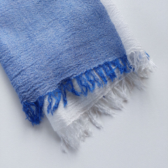 Halstuch Blockstreifen Modal, mittelblau wei�