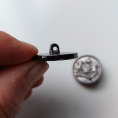 Metallknopf Wappen L�wen nickelfrei Knopfgr��e 40/25,6 mm, gunmetal