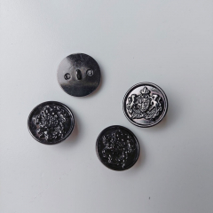 Metallknopf Wappen L�wen nickelfrei Knopfgr��e 40/25,6 mm, gunmetal