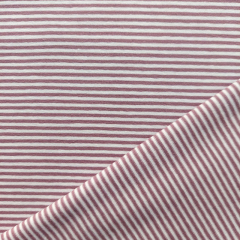 Jerseystoff schmale Streifen 2 mm Garn gef�rbt, wei� mauve #KK0043