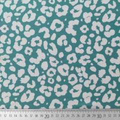 Badeanzugstoff Bikinistoff Leopardenmuster, wei� altmint