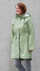 Aqua Protect Regenmantelstoff Punkte, wei� pistaziengr�n