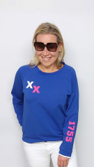 RESTST�CK 50 cm Sweat Stoff French Terry uni, kobaltblau