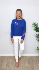 RESTST�CK 50 cm Sweat Stoff French Terry uni, kobaltblau