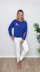 RESTST�CK 50 cm Sweat Stoff French Terry uni, kobaltblau