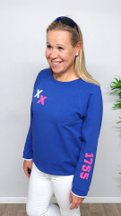 RESTST�CK 50 cm Sweat Stoff French Terry uni, kobaltblau
