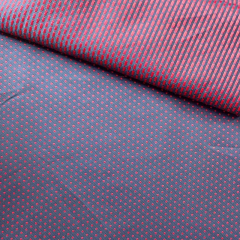 Futterstoff Jacquard Mantelfutter Jackenfutter Punkte, rot dunkelblau