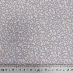 Baumwollstoff Streubl�mchen, wei� hellbeige