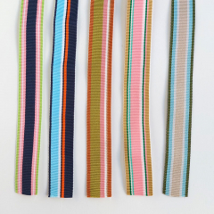 Ripsband Streifen 16 mm, limette wei� rosa blau