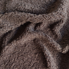 Teddy Boucle Stoff Schafsl�ckchen dick weich, dunkelbraun