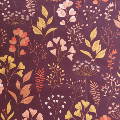 Dekostoff Blumen Bl�mchen Leinen Optik,altrosa orange bordeaux