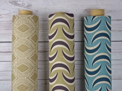 Dekostoff grafisches Muster Halbmond, helles khaki