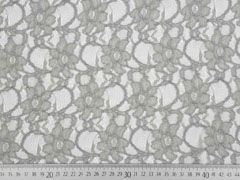 RESTST�CK 42 cm Spitze Blumen Meterware, grau