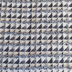 Boucle Stoff Jacquardstoff Dreiecke Fransen franz�sischer Stil , ecrue schwarz