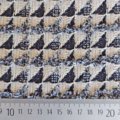 Boucle Stoff Jacquardstoff Dreiecke Fransen franz�sischer Stil , ecrue schwarz