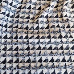 Boucle Stoff Jacquardstoff Dreiecke Fransen franz�sischer Stil , ecrue schwarz