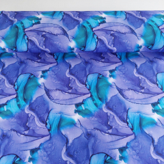 Sweatstoff French Terry marmoriert Farbverlauf - blau t�rkis lila