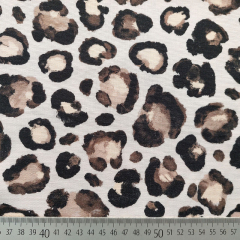 RESTST�CK 31 cm Canvas Stoff Baumwollstoff Leoparden Muster, schwarz ecrue