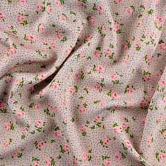 Viskose Stoff Rosen Punkte, beige