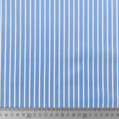 Baumwollstoff mit Stretch L�ngsstreifen, wei� hellblau