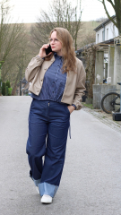 Lederimitat mit Wildleder-Imitat R�cken elastisch, hellbeige